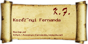 Kozányi Fernanda névjegykártya