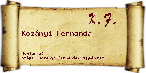 Kozányi Fernanda névjegykártya