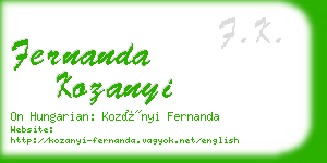 fernanda kozanyi business card
